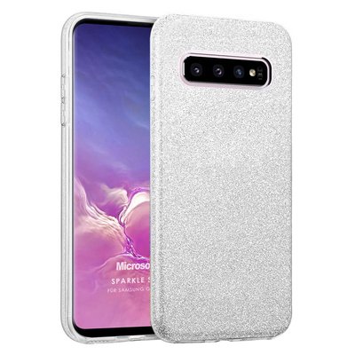 Microsonic Samsung Galaxy S10 Plus Kılıf Sparkle Shiny Gümüş