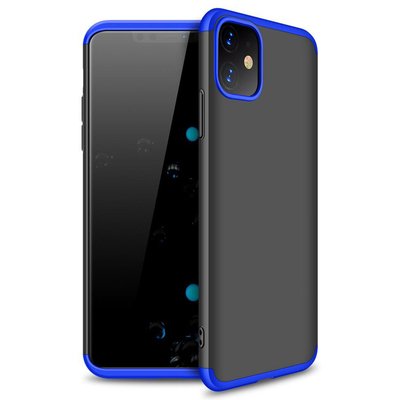 Microsonic Apple iPhone 11 Kılıf Double Dip 360 Protective AYS Siyah - Mavi