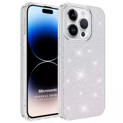 Microsonic Apple iPhone 15 Pro Max Kılıf Sparkle Shiny Gümüş