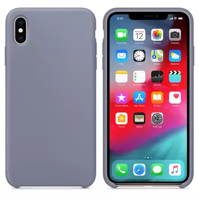 Microsonic Apple iPhone XS Max Kılıf Liquid Lansman Silikon Lavanta Grisi