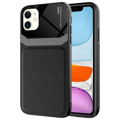 Microsonic Apple iPhone 11 Kılıf Uniq Leather Siyah