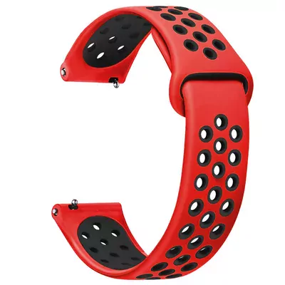 Microsonic Amazfit Cheetah (Round) Rainbow Gently Band Kordon Kırmızı Siyah