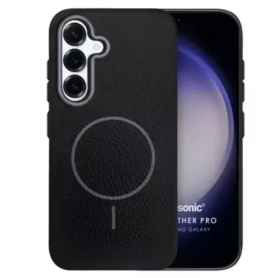 Microsonic Samsung Galaxy S24 Plus Kılıf MagLeather Pro Siyah