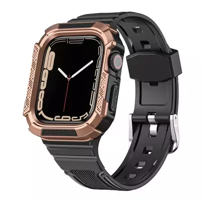 Microsonic Apple Watch 8 45mm Kordon Dual Apex Resist Siyah Rose