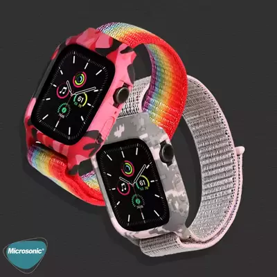 Microsonic Apple Watch Series 4 40mm Kordon Camouflage Armor Pro Gri