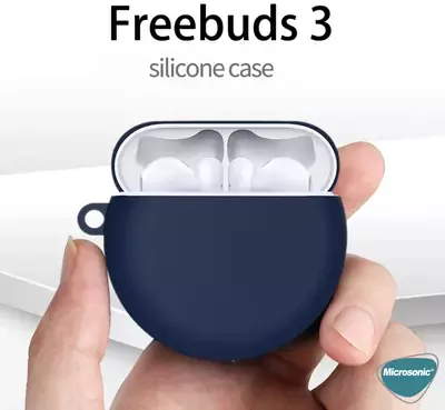 Microsonic Huawei FreeBuds 3 Mat Silikon Kılıf Lacivert