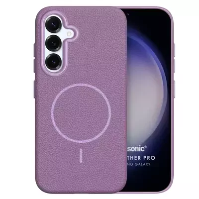 Microsonic Samsung Galaxy S24 Plus Kılıf MagLeather Pro Lila