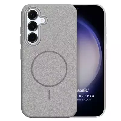 Microsonic Samsung Galaxy S24 Plus Kılıf MagLeather Pro Gri