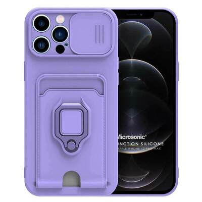 Microsonic Apple iPhone 12 Pro Max Kılıf Multifunction Silicone Lila