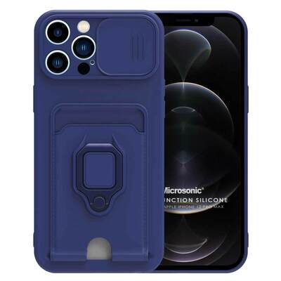 Microsonic Apple iPhone 12 Pro Max Kılıf Multifunction Silicone Lacivert