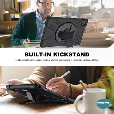 Microsonic Samsung Galaxy Tab S9 Plus X810 Kılıf Heavy Defender Siyah