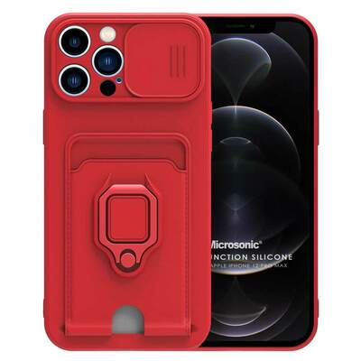 Microsonic Apple iPhone 12 Pro Max Kılıf Multifunction Silicone Kırmızı