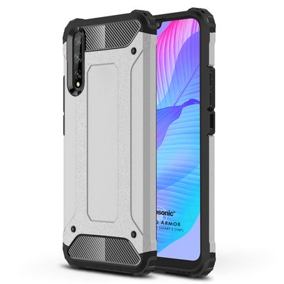 Microsonic Huawei P Smart S Kılıf Rugged Armor Gümüş