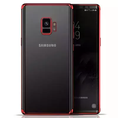 Microsonic Samsung Galaxy S9 Kılıf Skyfall Transparent Clear Kırmızı