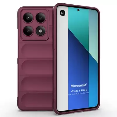 Microsonic Xiaomi Poco X6 Pro 5G Kılıf Oslo Prime Bordo