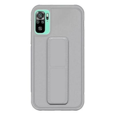 Microsonic Xiaomi Redmi Note 10S Kılıf Hand Strap Gri