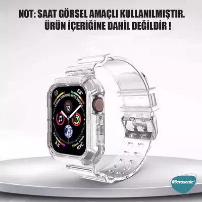 Microsonic Apple Watch Series 6 44mm Kordon Transparent Clear Band Şeffaf