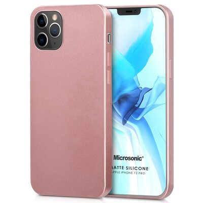 Microsonic Apple iPhone 12 Pro Kılıf Matte Silicone Rose Gold