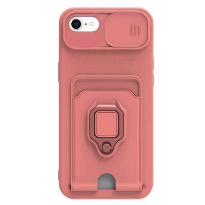 Microsonic Apple iPhone SE 2022 Kılıf Multifunction Silicone Pembe