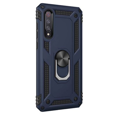 Microsonic Xiaomi Mi 9 SE Kılıf Military Ring Holder Lacivert