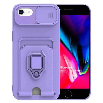 Microsonic Apple iPhone SE 2022 Kılıf Multifunction Silicone Lila