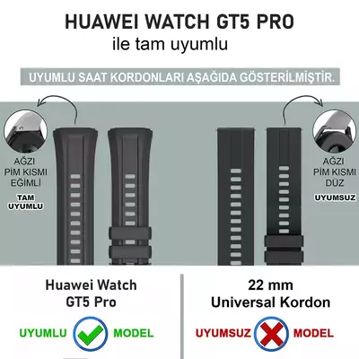 Microsonic Huawei Watch GT5 Pro 42mm Kordon, Silicone SwiftBands Lacivert