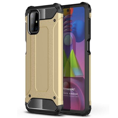 Microsonic Samsung Galaxy M51 Kılıf Rugged Armor Gold