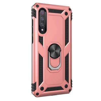 Microsonic Xiaomi Mi 9 SE Kılıf Military Ring Holder Rose Gold