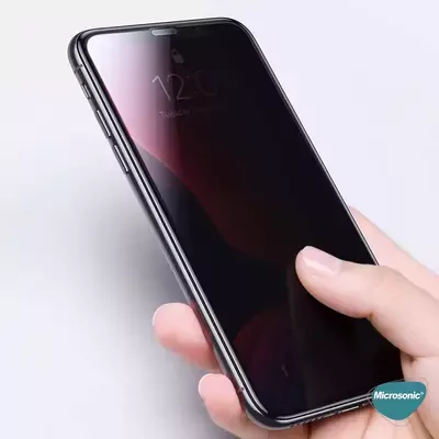 Microsonic Xiaomi Redmi Note 12 Privacy 5D Gizlilik Filtreli Cam Ekran Koruyucu Siyah