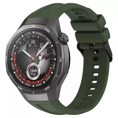Microsonic Huawei Watch GT5 Pro 42mm Kordon, Silicone SwiftBands Koyu Yeşil