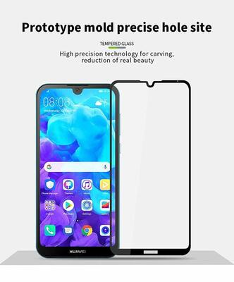 Microsonic Huawei Y5 2019 Kavisli Temperli Cam Ekran Koruyucu Film Siyah