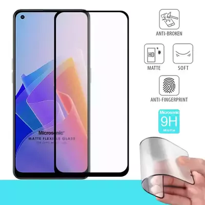 Microsonic Oppo Reno 7 Lite Seramik Matte Flexible Ekran Koruyucu Siyah