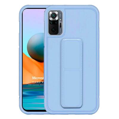 Microsonic Xiaomi Redmi Note 10 Pro Kılıf Hand Strap Mavi