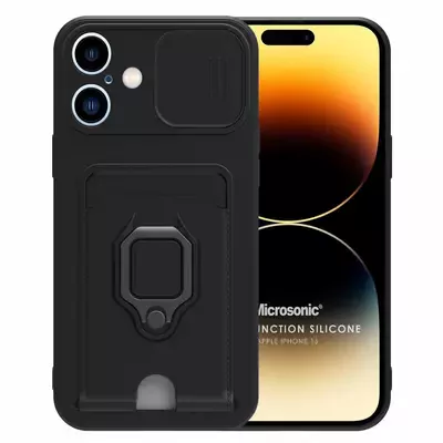 Microsonic Apple iPhone 16 Plus Kılıf Multifunction Silicone Siyah