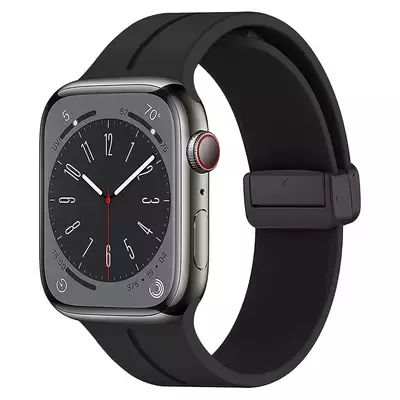 Microsonic Apple Watch Series 11 46mm Kordon Ribbon Line Siyah