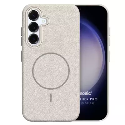 Microsonic Samsung Galaxy A56 Kılıf MagLeather Pro Bej