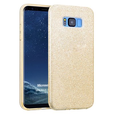 Microsonic Samsung Galaxy S8 Kılıf Sparkle Shiny Gold