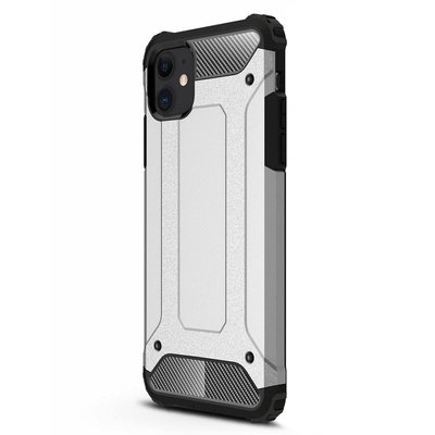 Microsonic Apple iPhone 12 Kılıf Rugged Armor Gümüş