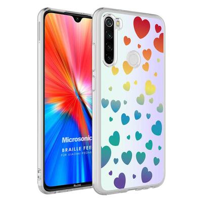 Microsonic Xiaomi Redmi Note 8 Braille Feel Desenli Kılıf Heart