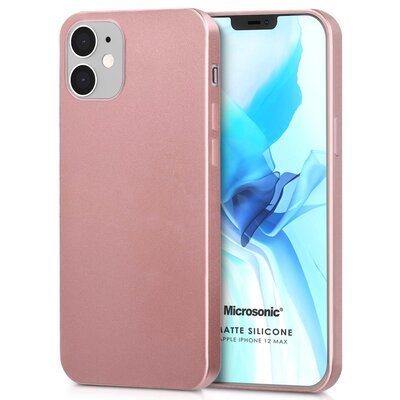 Microsonic Apple iPhone 12 Mini Kılıf Matte Silicone Rose Gold