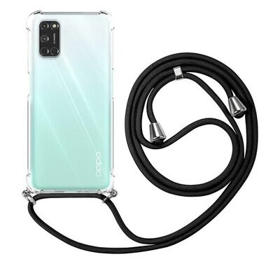 Microsonic Oppo A72 Kılıf Neck Lanyard Siyah