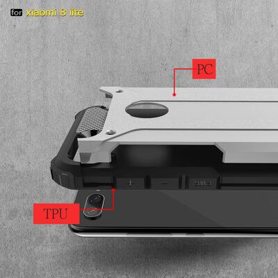 Microsonic Xiaomi Mi 8 Lite Kılıf Rugged Armor Siyah