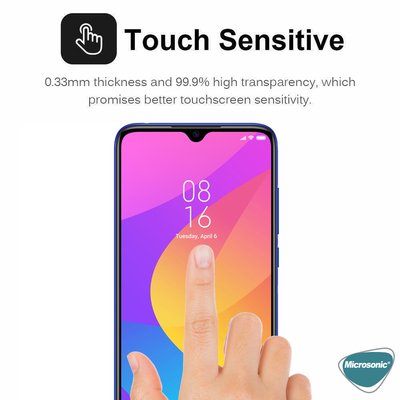 Microsonic Xiaomi Mi 9 Lite Invisible Privacy Kavisli Ekran Koruyucu Siyah