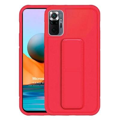 Microsonic Xiaomi Redmi Note 10 Pro Kılıf Hand Strap Kırmızı