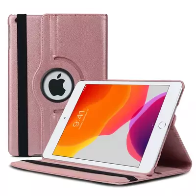 Microsonic Apple iPad 10.2'' 7. Nesil (A2197-A2200-A2198) Kılıf 360 Rotating Stand Deri Rose Gold