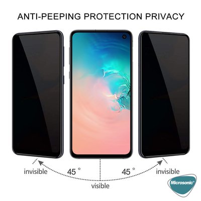 Microsonic Samsung Galaxy S10E Invisible Privacy Kavisli Ekran Koruyucu Siyah