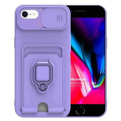 Microsonic Apple iPhone SE 2020 Kılıf Multifunction Silicone Lila