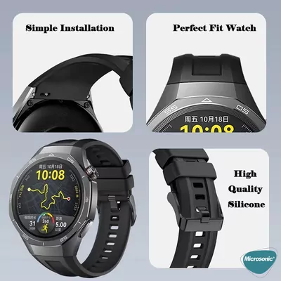Microsonic Huawei Watch GT5 Pro 46mm Kordon, Silicone SwiftBands Lacivert