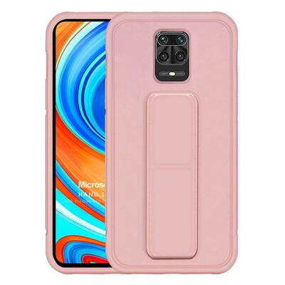 Microsonic Xiaomi Redmi Note 9 Pro Kılıf Hand Strap Rose Gold