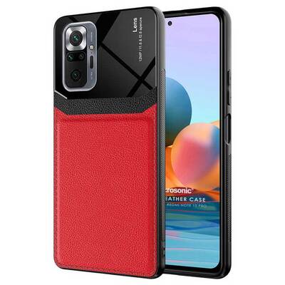 Microsonic Xiaomi Redmi Note 10 Pro Max Kılıf Uniq Leather Kırmızı